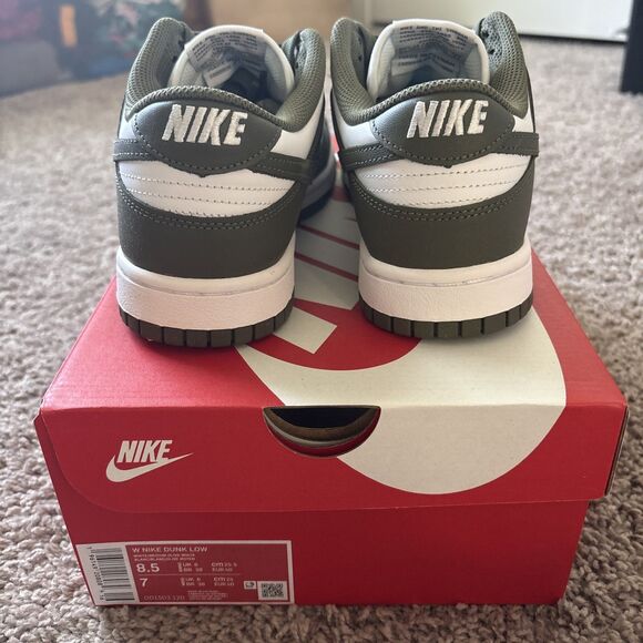 Nike Dunk Low White Medium Olive DD1503-120 Women’s Size 8.5 Shoes Sneaker - Picture 7 of 8